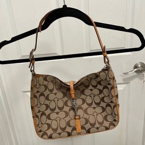 Canvas Coach Logo w/ Leather trim. Brown